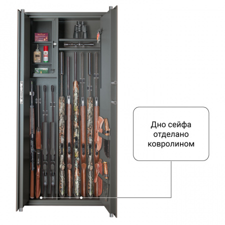 Оружейный сейф GunSafe Леопард-14 EL Серый